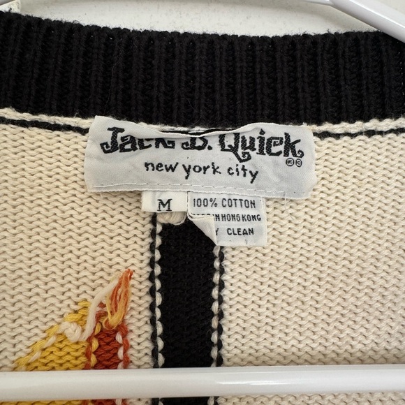 Quirky Vintage Cardigan w/3D details, Sz Med, 100% cotton - Picture 3 of 8